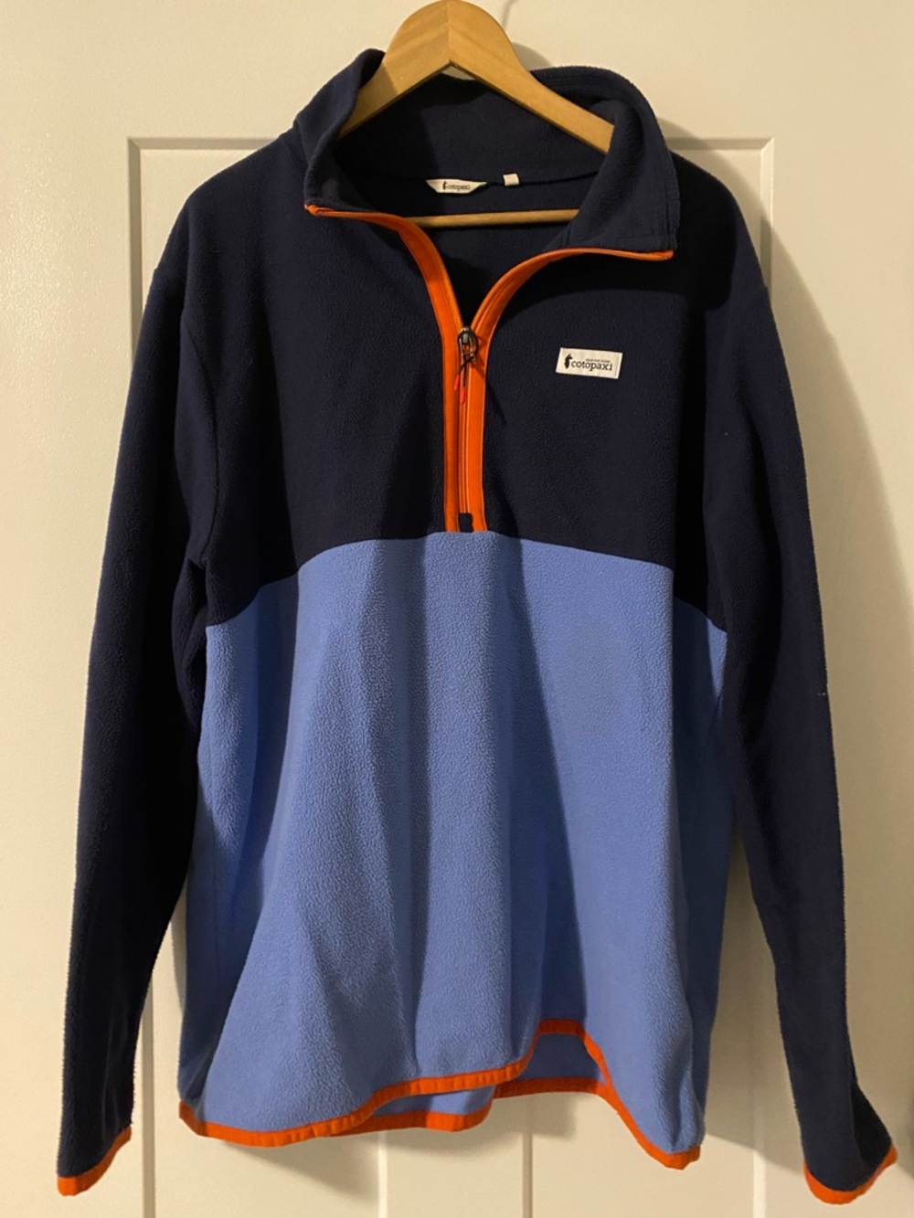 cotopaxi Navy & Light Blue Half-Zip Fleece with Orange Trim
